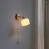 Wandlampen Chinees marmer Retro LED-lamp Koper Woonkamer Eetkamer Slaapkamer Nachtkastje Moderne verlichting Verlichting Binnendecoratie