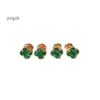 Designer Stud örhängen Van Clover Earring Cleef Four Leaf Clover Earrings Flowers smycken Van örhängen Hög version Small Four Leaf Clover Female V Gold Thicked 1