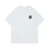 MF MLB NY Summer Nuova manica corta NY Small Labelined Mens Ricorso e Womens Sciume stile Trendy Coppia Trendy T-Shirt Pure Cotton Edition Korean Edition