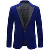 Trend mody Velvet Groom Tuxedo Slim Fit Sukienka przyjęcia weselna Busa Casual Sull Manderka Bankiet Single Blazers Płaszcz 240125