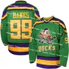 Mighty Ducks Filme Hóquei Jerseys 66 Gordon Bombay 96 Charlie Conway 99 Adam Banks 44 Fulton Reed 21 Dean Portman 8 Teemu Selanne 9 Paul Kar