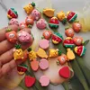 Charms 8pcs Cartoon Carrots Vegetables Cute Peach Pineapple Fruits Pendant DIY Earring Necklace Bracelet Keychain Jewelry Making