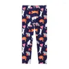 Calças animais flamingo girafa impressão meninas leggings dos desenhos animados moda algodão primavera outono crianças calças magras da criança