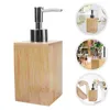 Flüssigseifenspender, Handflasche für Küchenspüle, nachfüllbar, Shampoo-Holzbehälter, Bambusflaschen