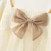 Mädchen Kleider Herbst Kinder Prinzessin Kleid Infant Baumwolle Langarm Big Bowknot Mesh Tutu Kinder Baby Party Kleidung 6M-5Y