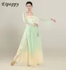 Abbigliamento da palcoscenico Fascino del corpo Abiti di garza Danza classica cinese Abiti da esercizio eleganti Costumi da prestazione Abito da donna Gonna alta altalena