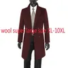 Arrival Super Large Men Long Wool Coat Woolen Casual Youth Autumn Winter Windbreaker Double Breasted Thick Plus Size S-10XL 240131