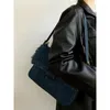 Midjepåsar xiuya trendyol axelväska high street flickor handväskor för kvinnors fashion casual denim täcker messenger bolso mujer