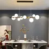 Chandeliers Modern Long Ceiling Glass Ball Lampshade Pendant Lights Kitchen Office Dining Room Lamp Home Decor Luminaire