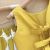 Conjuntos de roupas doce verão meninas moda cor sólida tops calças largas 2pcs ternos bebê crianças roupas terno crianças