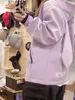 Bonito feminino quente violeta orelhas de coelho com capuz impermeável à prova de vento oversize esqui hoodie ao ar livre jaqueta snowboard roupas esportivas 240124