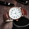 ForSining Classic Retro Automatic Mens Watch Rose Gold Case Calender Luxury Brand Brown Leather Belt Business Mechanical Watches 240202