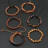 Charm Bracelets Fashion Men's Leather Retro Handwoven Multi-layer DIY Selling Combination Set Gift Wholesale