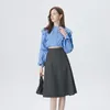 Skirts Solid Color Women's Work Suit Skirt 2024 Spring/Summer Fashion High Waist A-Line Umbrella Midi Black Khaki Gray