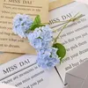 Decorative Flowers Simulation Hydrangea Branches 3D Fake Latex Artificial Pollen White Hydrangeas Wedding Party Decoration Spring Floral