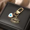 Keychains 20pcs Shell Heart Evil Eye Hamsa Hand Keychain Keyring Blue Bag Car Pendant Key Ring Accessory