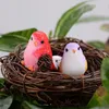 Garden Decorations 8 PCS Cake Bird Statue Christmas Miniature Birds Figurer Harts Ornament