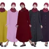 Abbigliamento etnico Abaya musulmano Abito lungo elegante per le donne Camicie con risvolto allentato color suolo Turchia Caftano Abito arabo Abiti Ramadan