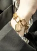 Наручные часы Винтажная цепочка Высококачественные средневековые украшения Позолоченный браслет Кварцевые женские часы Роскошные персонализированные модные женские подарки