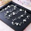 Hair Clips Fashion Bridal Wedding Crystal Accessories Pearl Flower Headband Bride Hairband Bead Decoration Comb For Women Jewelry