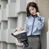 Camisas femininas blusas mujer de moda 2024 blusa de manga longa feminina gola arco chiffon camisa topos blusas blusa