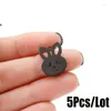 Charms 5Pcs/Lot Kawaii For Jewelry Making Stainless Steel Cute Animal Diy Charm Necklace Pendant Wholesale Trinket