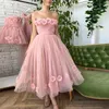 Abiti casual Zoctuo Fiore Pizzo A-line Gonne rosa Abiti eleganti Gonna sottile senza spalline estiva Abbigliamento principessa Abito rosa Club donna