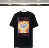 2024 Woens Designer Camisetas Luxe Camiseta Homens Casablanca Luxo Tees para Homens Top Oversized Tee Casablanc Camisa Casa Blanca Roupas Moda Verão Tripulação Pescoço Curto