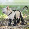 Abbigliamento per cani 67JE Scarpe da pioggia per stivali di sicurezza antiscivolo per cuccioli con colletto per passeggiate all'aperto