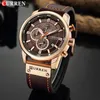 Curren Brand Watch Men Leather Sports Watches Mens Army Military Quartz Wristwatch Chronograph Male Clock Relogio Masculino 240202