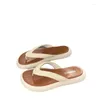 Slippers Ladies Shoes 2024 High Quality Peep Toe Thong Sandals Women's Summer Beach Women Solid Female Flip Flops