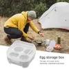 Förvaringsflaskor stötsäker 3/4/8 rutnät ägghållare kök container fodral transparent arrangör bärbar låda resor campingutrustning