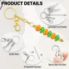 Keychains 18st Beadable Keychain Bar Bulk Colorful Plating Alloy Beaded Blank Making Supplies (6 färger)