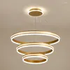 Lustres minimaliste Led salon salle à manger cuisine chambre moderne plafond Lustre éclairage cercle lampe suspendue Lustre