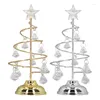 Christmas Decorations LED Tree Lamp Small Crystal Decorative Iron Night Light Ornament For Gift Ornaments