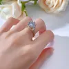 Cluster Ringe Vintage 3ct Moissanit Diamant Ring Echt 925 Sterling Silber Party Hochzeit Band Für Frauen Männer Verlobung Schmuck Geschenk