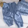 Негабаритные летние джинсы-шаровары из искусственного меха весом 145 кг, женские повседневные тонкие мешковатые брюки из ледяного шелка, корейские модные эластичные джинсовые брюки с высокой талией 240123