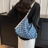 Sacs de soirée Sac à carreaux pour femmes 2024 Jeans Eco coréen Shopping Denim épaule croix grand messager Y2K PU ceinture sacoche