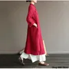 Etnik Giyim Geleneksel Çinli Kadınlar Cheongsam Pamuk Keten Bornoz Kadın Retro Femeal Üst Etek Gömlek Hanfutang Takım Parti Elbise