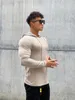 Весенне-осенний стиль, спортивная одежда для фитнеса, мужская спортивная одежда на открытом воздухе, вязаная толстовка с длинными рукавами, пуловер с капюшоном M3 XL 240202