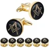 Freemason Masonic manschettknappar och tuxedo -studs som är set för män Presentförpackade mens smycken eller tillbehör gåvor 240130