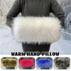 Lady Imitation Faux Fox Fur Hand Warmer Soft Thicken Gloves Plush Hand Muff Unisex Fluffy Pillow Soft Plush Arm Sleeve 240201