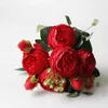 أفكار منتج الزهور المزخرفة 2024 مزيفة من الفاوانيا الورود الزفاف باقة روز روز الحزب الاصطناعي الديكور