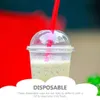 Cups Cup Clear Plastic Juice Lids Disposable Bottle Drinking Milk Dessert Lid Ice Tea Tumbler Cold Dome Transparent Drink Cream 240122