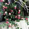 Dekorativa blommor Artificial Flower Rose Vine Fake Rattan Wall Hang Decor 80cm Silk Wedding Luxury Floral Arch Potted Plant Ornaments