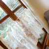 Vorhang aus Spitze, halbdurchsichtiger Voile-Volant mit Bindebändern, klassisches englisches Rosen-Design für Küche, Badezimmer, Esszimmer, Wohnzimmer, Schlafzimmer, Keller