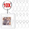 Keychains 10/5/1pcs Po Frame Keychain Creative Transparent Acrylic Couple DIY Poes Storage Box Split Type Keyring Friendship Gifts