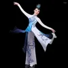 Stage Wear Traditional Chinese Vintage Hanfu Women Flower Print Qipao Dress Ancient Folk Dance Streetwear Performance