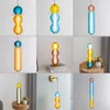 Pendant Lamps Designer Colored LED Stained Glass Light Bar Shop Restaurant Dinging Room Creative Bedside Lamp Fixtures