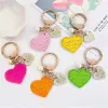 UPS Party Favor Engraved Heart Pendant Keychains Alloy Pearl Key Chain Creative PU Leather Rackpack Pendants 0415